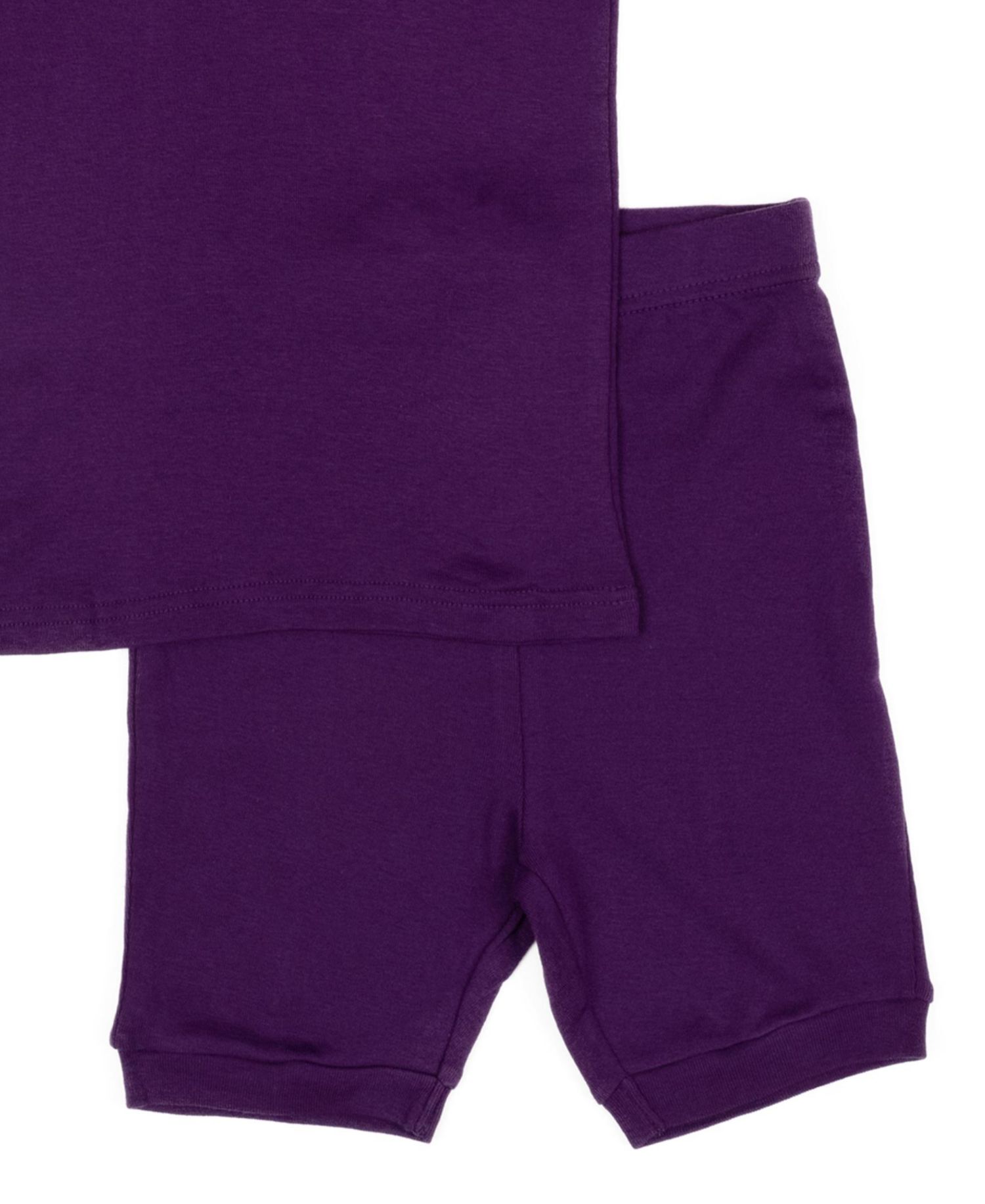 Kids Matching Family Two Piece Cotton Short Sleeve Shirt and Shorts Solid Color Pajamas 6-14