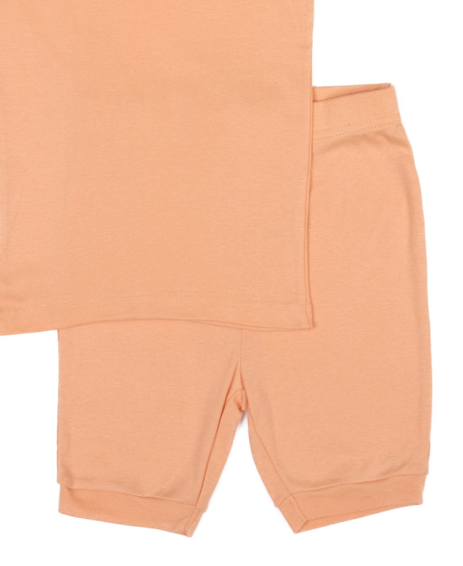 Kids Matching Family Two Piece Cotton Short Sleeve Shirt and Shorts Solid Color Pajamas 6-14