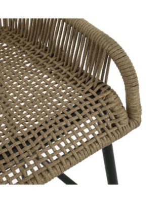 La Push Outdoor Patio Rope Bar Stool, Patio Bar Chair Set of 2