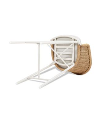 Santorini 28" Wicker Back Outdoor Bar Stool with Cushion, Patio Bar Chair Set of 2