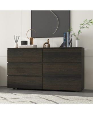 6-Drawers Wood Chest of Drawer Cabinet Organizer Dresser