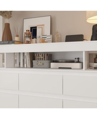 9 Drawer Dresser for Bedroom with LED Light and Power Outlet