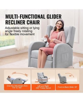 Electronic Power Recliner and Swivel Glider, 250 lbs Capacity, USB Port