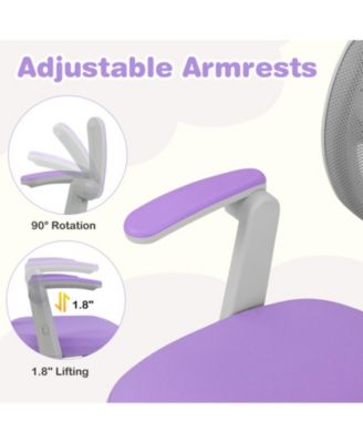 Adjustable Children Desk Chair with Y-Shaped Lumbar Support and Footrest