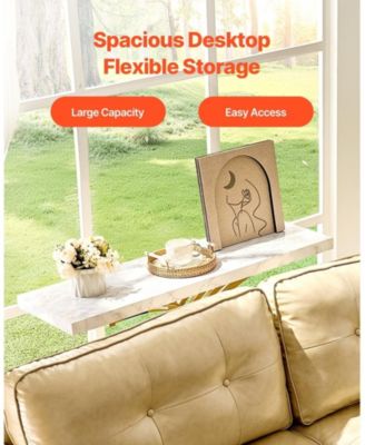 Narrow Console Sofa Table, 39.4 in, Behind Couch Table with Metal Frame