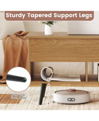 31.5 in Lift Top Coffee Table with Storage and Open Shelves