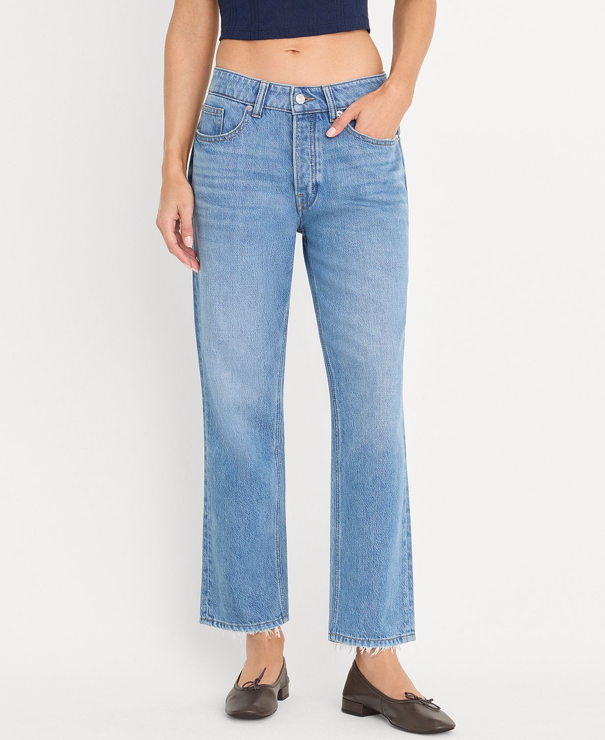 Good American Women's Weightless Mid-Rise Boyfriend Jeans view 3 — MAYCSS fashion products