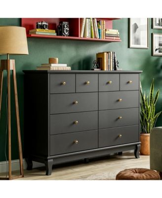 Paint 10-Drawer Wood Double Dresser Storage Cabinet