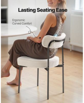 Boucle Dining Chairs Set of 6, Mid Century Modern Upholstered Side Chairs for Dining