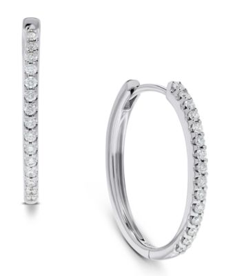 Diamond Hoop Earrings (1/3 ct. t.w.) in 14k White Gold