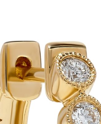 Diamond Bezel Hoop Earrings (3/8 ct. t.w) in 14K Gold