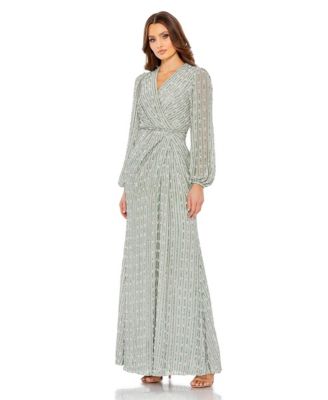 Women's Sequin-Embellished V-Neck Evening Gown