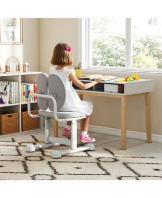 Padded Children Study Chair with Double Back Support and Adjustable Height