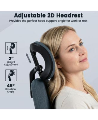 Ergonomic High-Back Office Chair with 2D Headrest and Rocking Backrest
