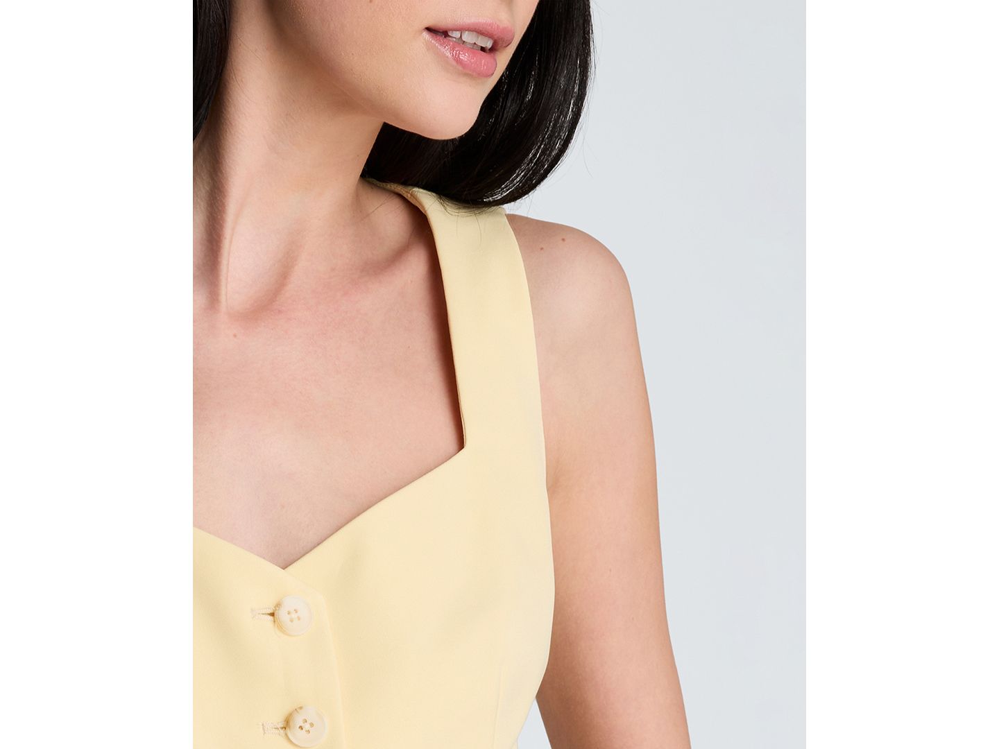 Женский жилет Kenneth Cole Sleeveless Curved Peplum, цвет: Пастельный жёлтый — фото 4