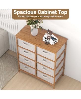 8 Drawer Bedroom Dresser with Removable Fabric Storage Bins