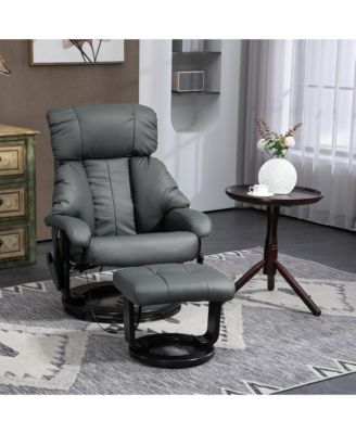 Massage Recliner Chair with Footstool 360degree(s) Swivel Manual Reclining Comfortable and Adjustable