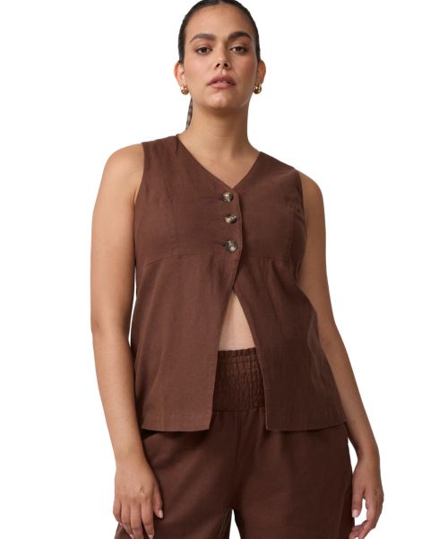 Женский комбинезон Ingrid + Isabel Maternity Ingrid & Isabel Postpartum Linen Jumpsuit, цвет: Тёмный коричневый