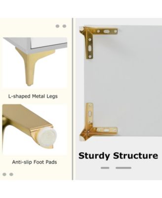 Modern 4 Drawer Cabinet with Fluted Glass Flip-Up Door