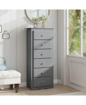 6-Drawer Tall Chest Dresser for Bedroom Storage