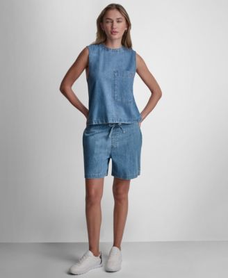 Women's A-Line Sleeveless Top and Mid-Rise Flowy Relaxed Pull-On Shorts