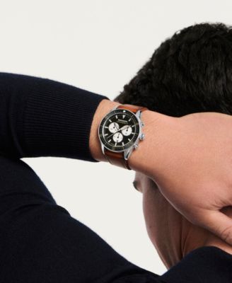 Men's Calendoplan S Swiss Quartz Chrono Cognac Leather Watch, 42mm