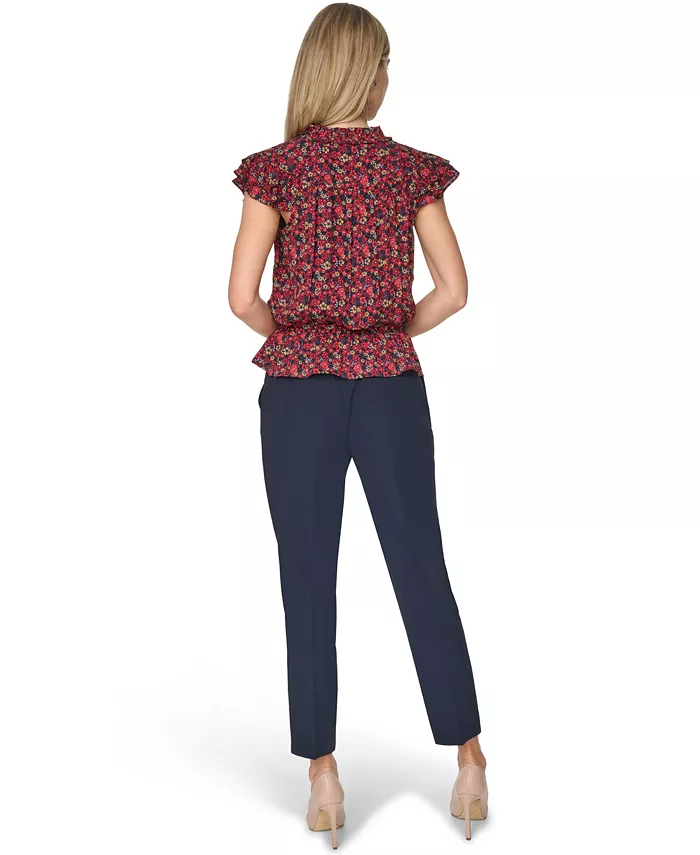 Women's Peplum Flutter-Sleeve Pull-On Blouse - thumbnail 6