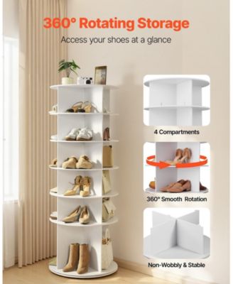 6-Tier Rotating Shoe Rack 360 Spinning Shoe Organizer for Bedroom Closet