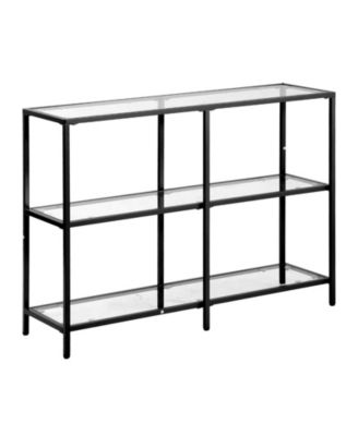 3-Tier Glass Console Table, Modern Sofa Side Table with Iron Legs