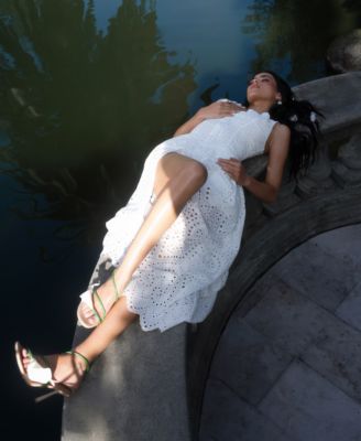 Women's Broderie Anglaise Cotton Midi Dress