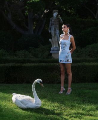 Women's Embroidered Zippered Mini Skirt