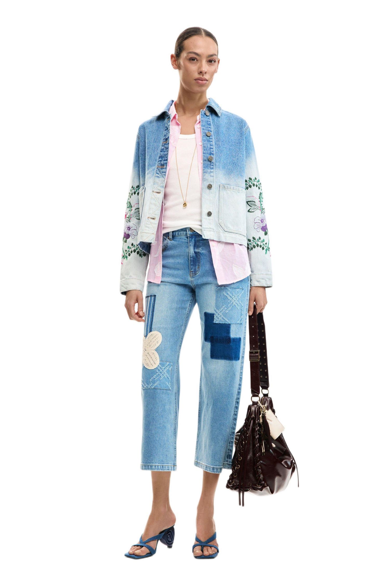 Women's Denim jacket flowers