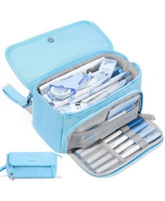 Super Large Pencil Case 3 Compartments Cute Pouch Zipper Portable Stationery Pen School Supplies Teen Girl