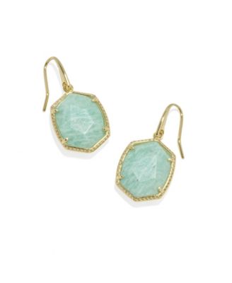 Daphne Amazonite 14k Gold-Tone Over Brass Drop Earrings