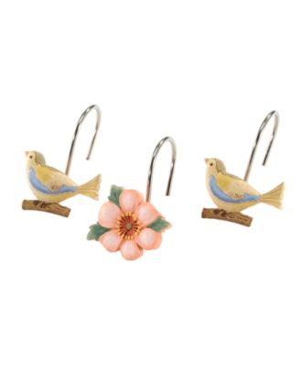 Pretty Birds Shower Hooks, Set of 12