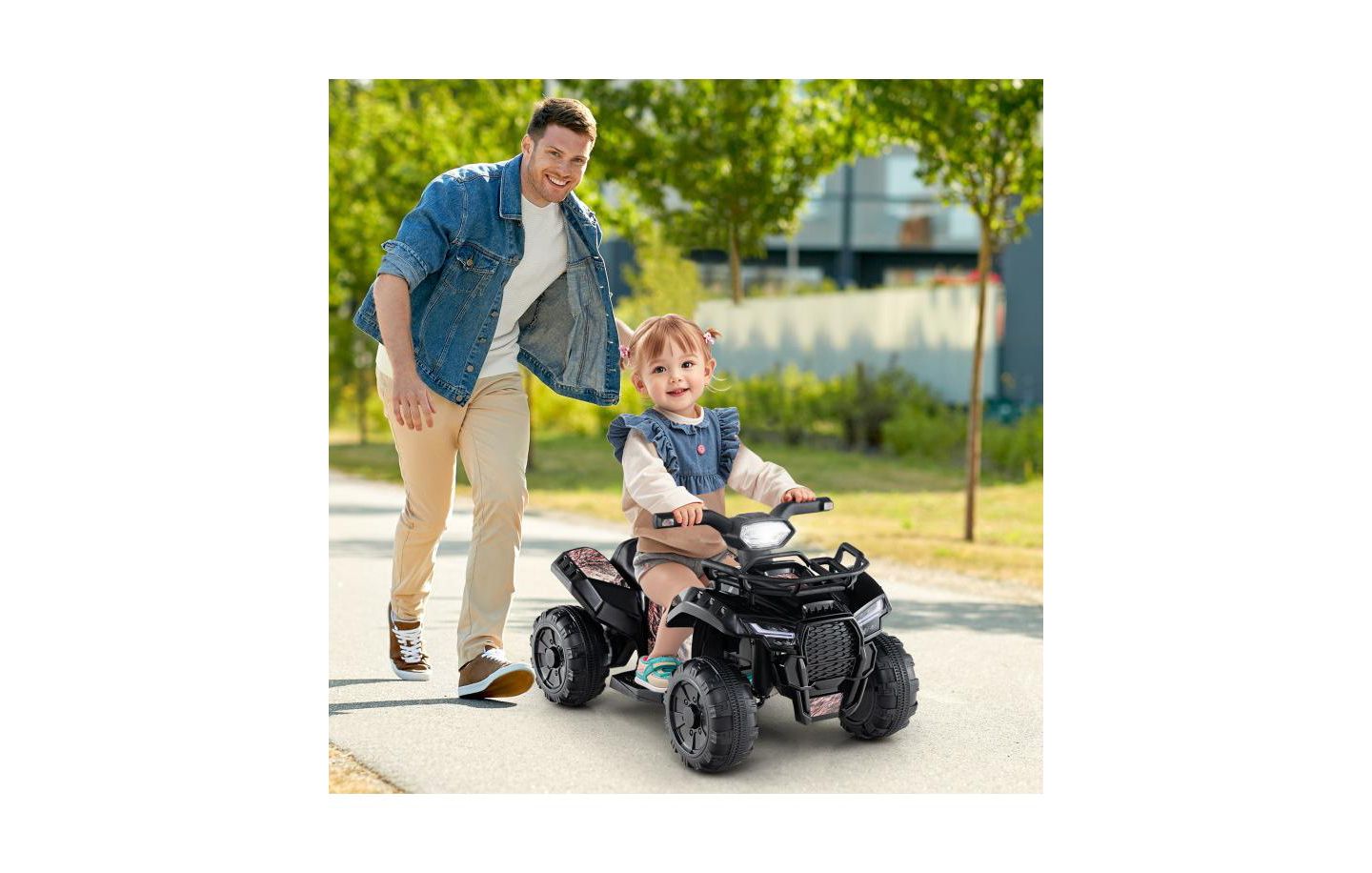 Детская игрушка HONGGE 6V Kids ATV Quad Electric Ride-On with LED Light, Ages 18-36 Months, цвет: Чёрный — фото 5