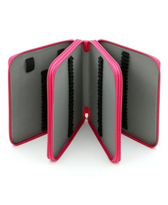 PU Leather Pencil Case 120 Slot Holder Handle Strap Box