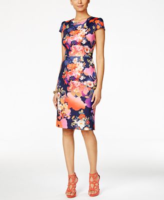 Betsey Johnson Floral-Print Sheath Dress - Dresses - Women - Macy's