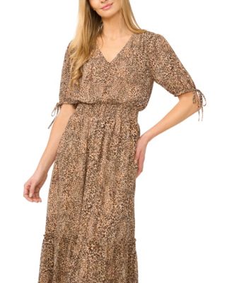 Women's Smocked Waist V-Neck Maxi Dress
