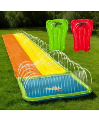 Slip N Slide Water Slide, 18ft Backyard Wave Rider Summer Outdoor Kid Toys, Double Lane, Includes 2 Boogie