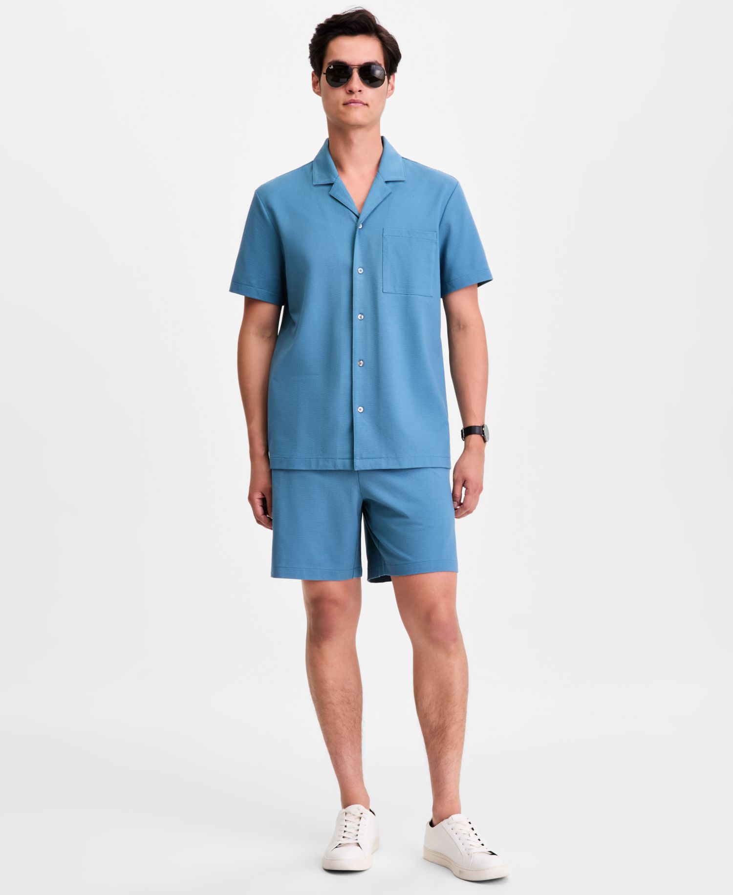 Men's Short-Sleeve Knit Camp Shirt, Macy's Exclusive