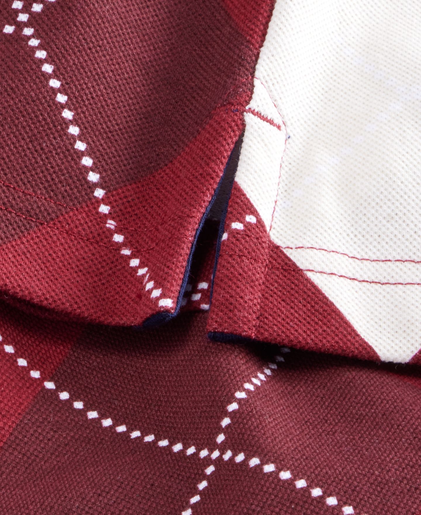 Мужское поло Club Room Argyle Polo Shirt, цвет: С ромбами малиновый комбинированный — фото 6