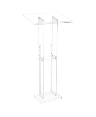 Podium Stand, 50" Acrylic Lectern, Portable Laptop Desk, for Classroom
