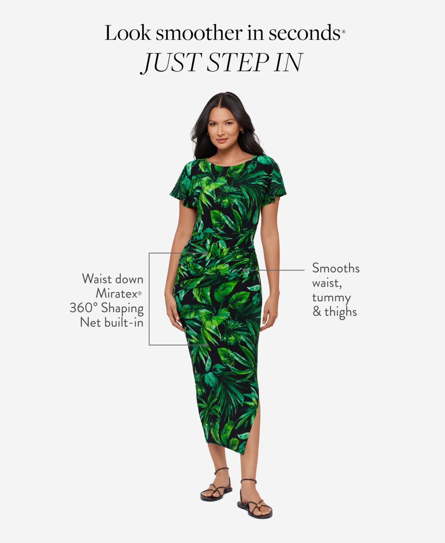 Women's Verdure Printed Round Neck Shaping Dress