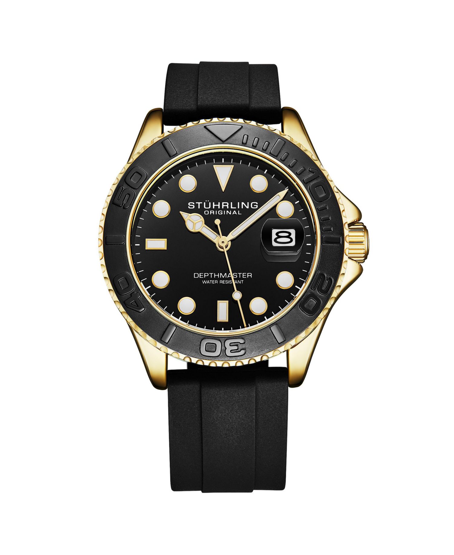 Depth master 4072 Men s Quartz Diver Watch, Silicone Strap, Date, Water Resistant