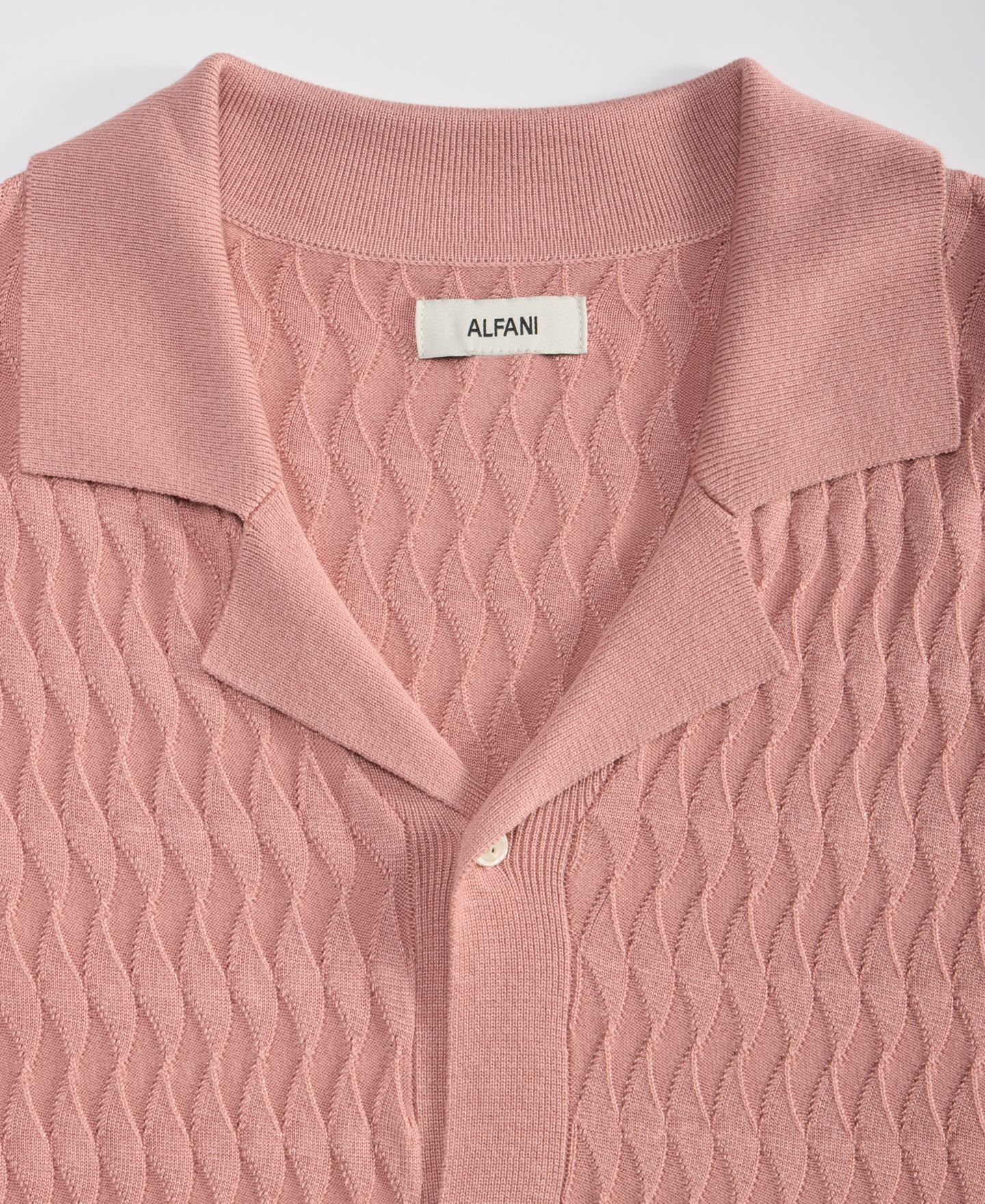Мужской свитер Alfani Short-Sleeve Textured Button Down Sweater, Macy's Exclusive, цвет: Пепельный розовый — фото 4