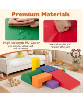 6-Piece Foam Climbing Blocks Indoor Climb & Crawl Set, Rectangle Shapes