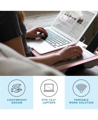 15.6" Home Office Lap Desk With Device Ledge Mouse Pad Phone Holder