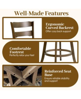 30.5 in Swivel Bar Height Stools Set of 2