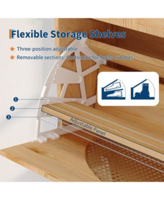 Rattan Shoe Cabinet with Mirror, 2 Flip Drawers and Side Door,  Entryway Storage